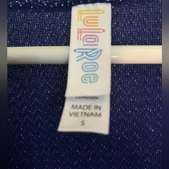 Lularoe Woman’s Shirt, Blue With Silver Thread, Small. - Picture 4 of 5